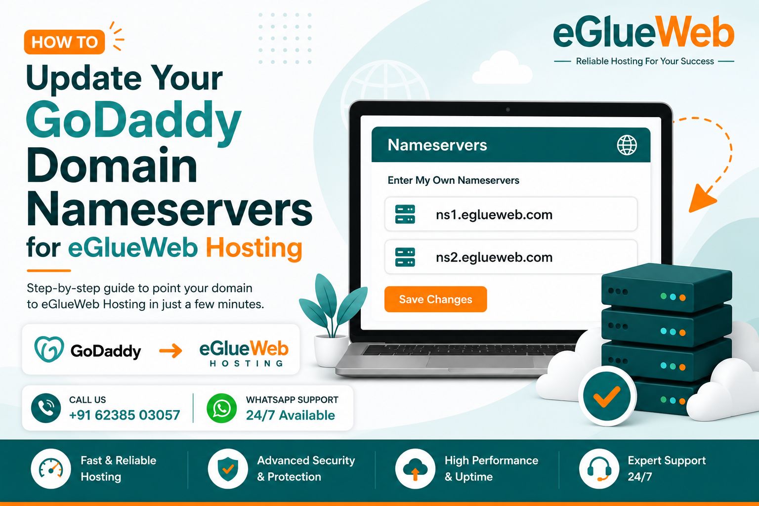 How to Update Your GoDaddy Domain’s Nameservers for eGlueweb Hosting